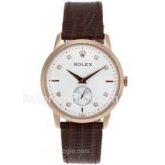 Rolex Cellini Automatico Couro Vidro Safira Nova Coleção