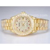 Relogio Rolex Datejust Gold Diamond Automatico Vidro Safira