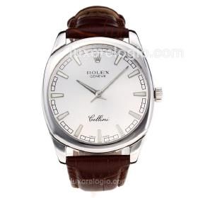 Rolex Cellini Luminous Couro Vidro Safira Nova Coleção