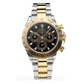 Replica Relogio Rolex Daytona Misto Automatico Dial Preto