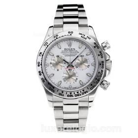 Replica Relogio Rolex Daytona Automatico Safira Dial Branco