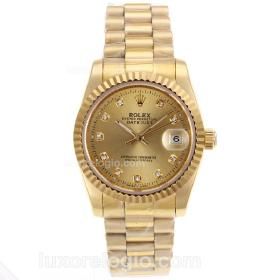Relogio Rolex Datejust Gold Automatico Vidro Safira