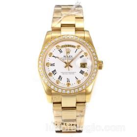 Replica Rolex Day-Date Gold Diamante Bezel Automatico
