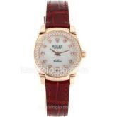 Rolex Feminino Cellini Diamante Couro Vidro Safira Nova Cole