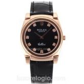 Rolex Cellini OuroRose Diamante Couro Mostrador Madreperola