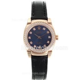 Rolex Cellini Diamante Couro Vidro Safira Nova Coleção