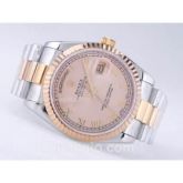Replica Relogio Rolex Day-Date Misto Automatico Vidro Safira